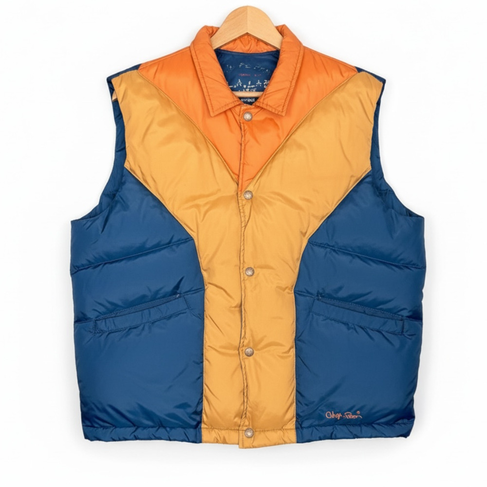 Vintage Y2K Chip & Pepper Los Angeles Blue Orange Men's Large Down Puffer Vest